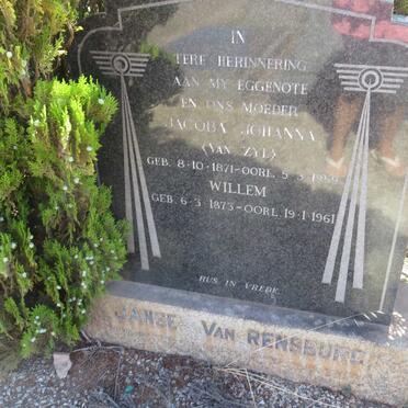 RENSBURG Willem, Janse van 1873-1961 &amp; Jacoba Johanna VAN ZYL 1871-1959
