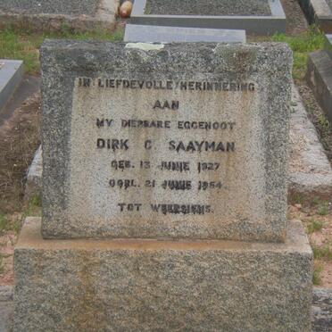 SAAYMAN Dirk C. 1927-1954