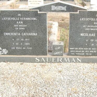 SAUERMAN Nicolaas Johannes 1904-1981 &amp; Emmerentia Catharina 1917-1990