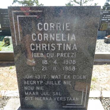 SAUERMAN Corrie Cornelia Christina nee DU PREEZ 1908-1988