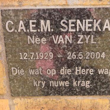 SENEKAL C.A.E.M. nee VAN ZYL 1929-2004