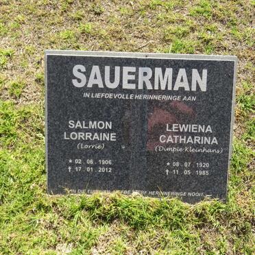 SAUERMAN Salmon Lorraine 1906-2012 &amp; Lewiena Catharina 1920-1985
