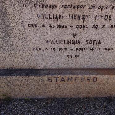 STANFORD William Henry Hyde 1865-1955 &amp; Wilhelmina Sofia 1879-1946