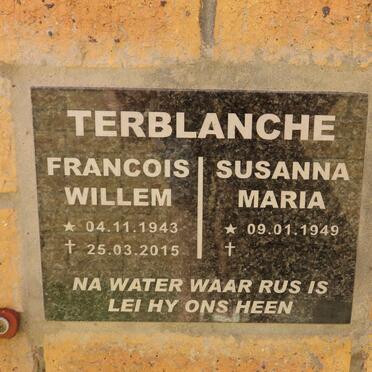 TERBLANCHE Francois Willem 1943-2015 &amp; Susanna Maria 1949-