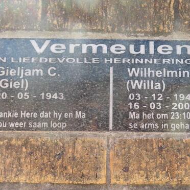 VERMEULEN Gieljam C. 1943- &amp; Wilhelmina F.S. 1945-2004