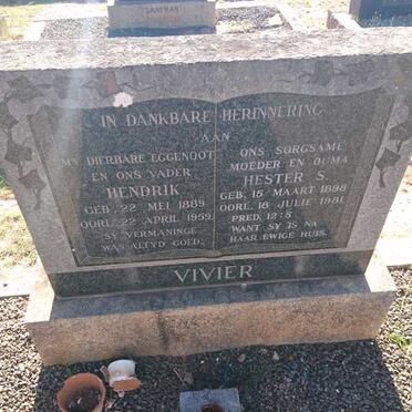VIVIER Hendrik 1889-1959 &amp; Hester S. 1898-1981