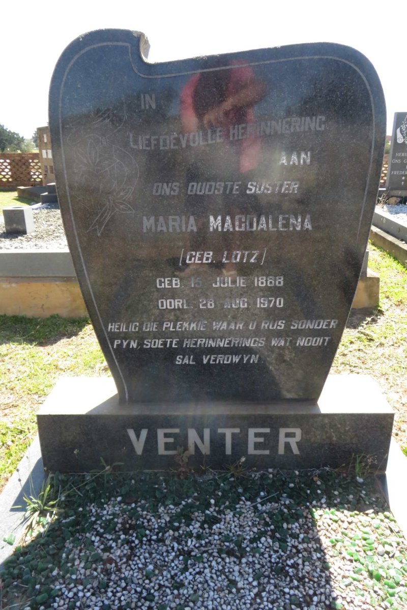 VENTER Maria Magdalena nee LOTZ 1868-1970