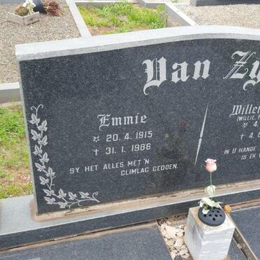 ZYL Willem Jacobus, van 1917-1990 &amp; Emmie 1915-1986