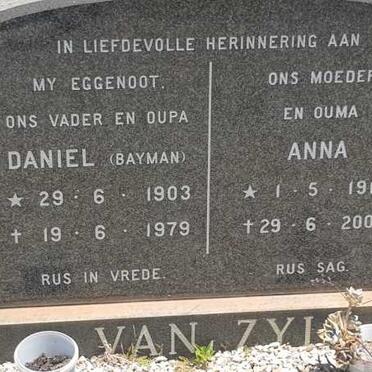 ZYL Daniel, van 1903-1979 &amp; Anna 1912-2003