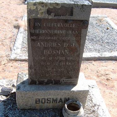BOSMAN Andries D.J. -1960