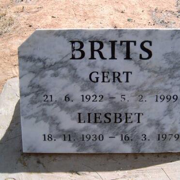BRITS Gert 1922-1999 &amp; Liesbet 1930-1979