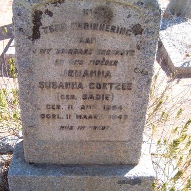 COETZEE Johanna Susanna nee SADIE 1884-1943