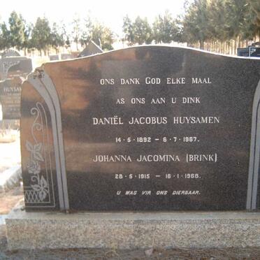 HUYSAMEN Daniel Jacobus 1892-1967 &amp; Johanna Jacomina BRINK 1915-1968