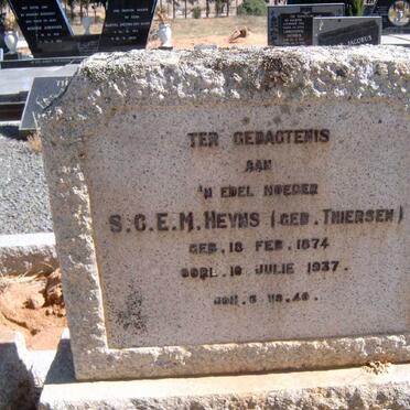 HEYNS S.C.E.M. nee THIERSEN 1874-1937