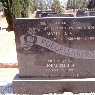 KOEGELENBERG Johannes J.N. 1923-1993 &amp; Maria D.M. 1928-1978