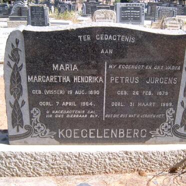 KOEGELENBERG Petrus Jurgens 1879-1959 &amp; Maria Margaretha Hendrika VISSER 1890-1964