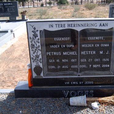 VOGES Petrus Machiel 1917-1986 &amp; Hester M.J. 1926-2004