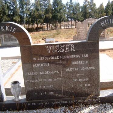 VISSER Albertus Barend Gildenhuys 1927-1991 &amp; Heybrecht Aletta Johanna BRAND 1935-