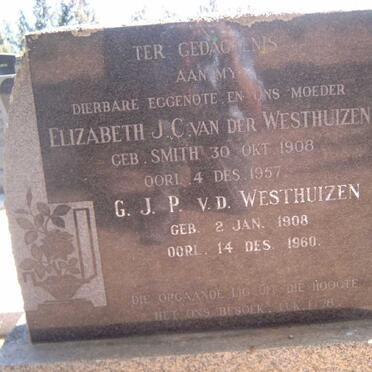 WESTHUIZEN G.J.P., v.d. 1908-1960 &amp; Elizabeth J.C. SMITH 1908-1957