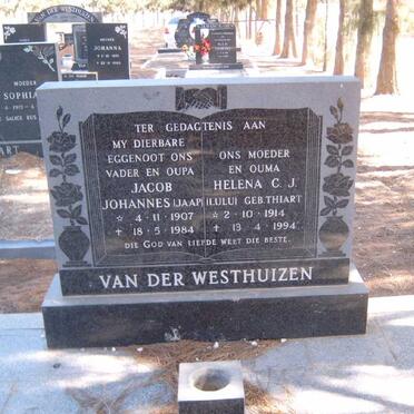 WESTHUIZEN Jacob Johannes , van der 1907-1984 &amp; Helena C.J. THIART 1914-1994