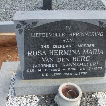 BERG Rosa Hermina Maria, van den formerly KANNEMEYER 1890-1973