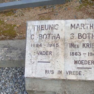BOTHA Theunis C. 1864-1945 &amp; Martha G. KRIEL 1863-1945
