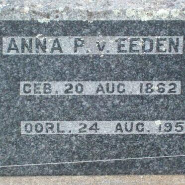 EEDEN Anna P., van 1862-1951