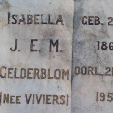 GELDERBLOM Isabella J.E.M. nee VIVIERS 1865-1956