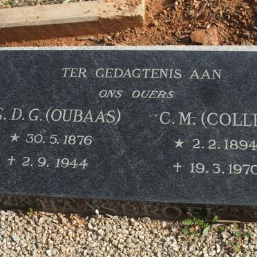 HAASBROEK G.D.G. 1876-1944 &amp; C.M. 1894-1970