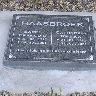 HAASBROEK Sarel Francois 1888-1955 &amp; Johanna E. VAN ZYL 1892-1983 
