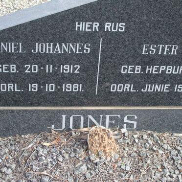 JONES Daniel Johannes 1912-1981 &amp; Ester HEPBURN -1972