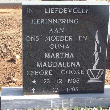 NEL Martha Magdalena nee COOKE 1908-1985