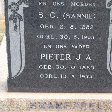 SWANEPOEL Pieter J.A. 1883-1974 &amp; S.G. 1882-1963