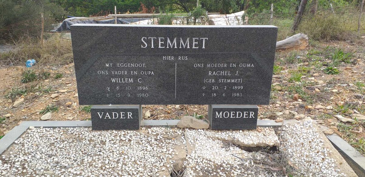STEMMET Willem C. 1896-1980 &amp; Rachel J. STEMMET 1899-1983