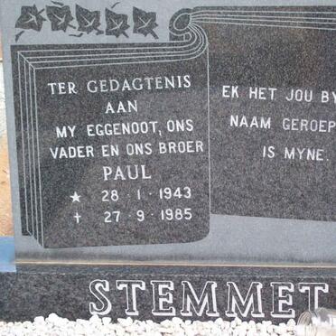 STEMMET Paul 1943-1985