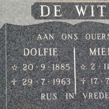 WIT Dolfie, de 1885-1963 &amp; Miemie 1890-1980
