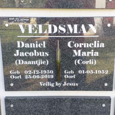 VELDSMAN Daniel Jacobus 1950-2019 &amp; Cornelia Maria 1952-