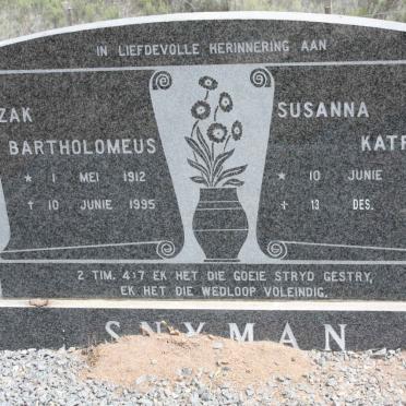 SNYMAN Izak Bartholomeus 1912-1995 &amp; Susanna Katrina 1919-1996