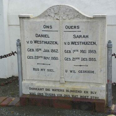 WESTHUIZEN Daniel, v.d. 1862-1930 &amp; Sarah 1869-1935