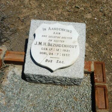 BEZUIDENHOUT J.M.H. 1921-1937