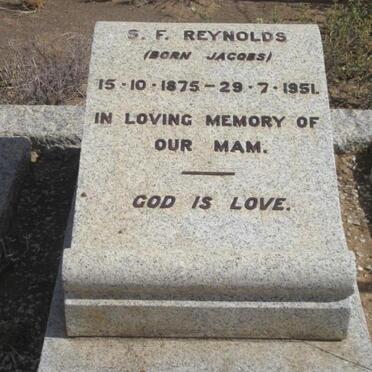 REYNOLDS S.F. nee JACOBS 1875-1951