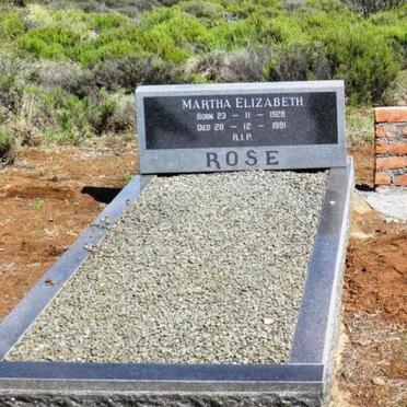 ROSE Martha Elizabeth 1928-1981