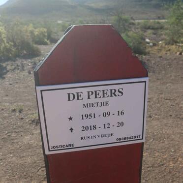 PEERS Mietjie, de 1951-2018