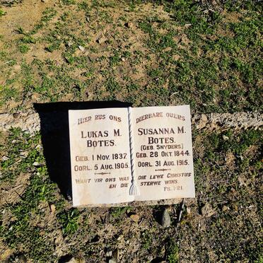 BOTES Lukas M. 1837-1905 & Susanna M. SNYDERS 1844-1915