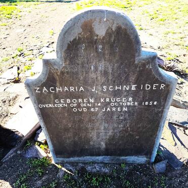 SCHNEIDER Zacharia J. nee KRUGER -1858