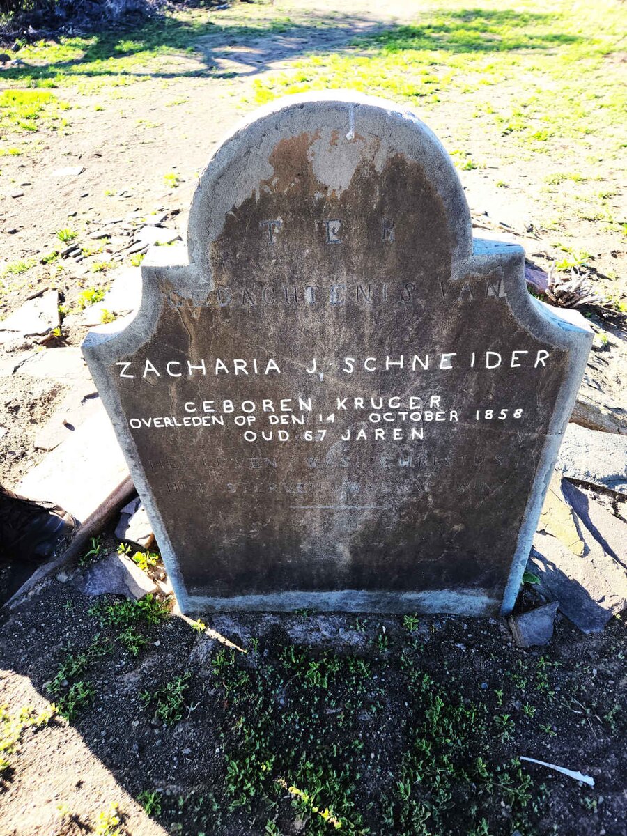 SCHNEIDER Zacharia J. nee KRUGER -1858
