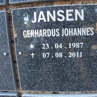 JANSEN Gerhardus Johannes 1987-2011