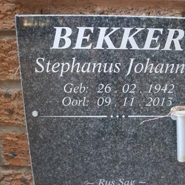 BEKKER Stephanus Johannes 1942-2013