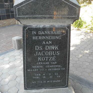 KOTZE Dirk Jacobus 1933-1979