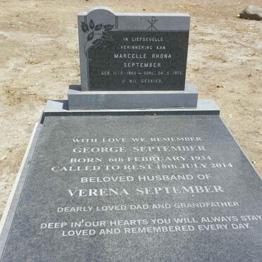 SEPTEMBER George 1934-2014 :: SEPTEMBER Marcelle Rhona 1960-1973